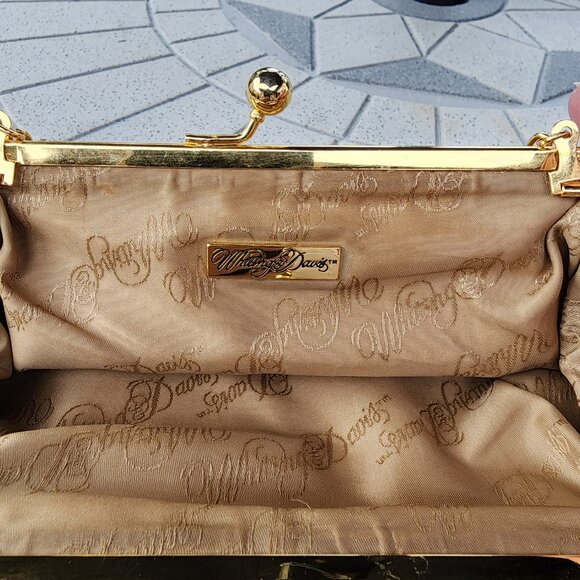 Whiting & Davis Gold Tone Chainmail Mesh Kiss Lock Evening Bag Vintage - Picture 6 of 10